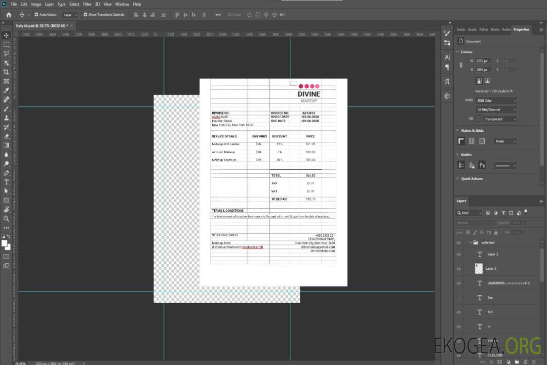 Modèle de facture de maquilleur template Modèle de facture de maquilleur template